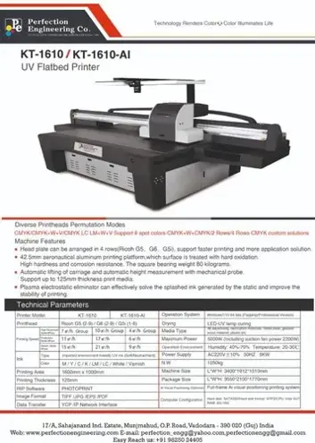 Perfection Engineering UV Flatbed Printer Uv Embossing Album Machine