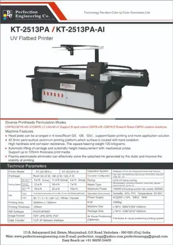 Pratham Technologies Pvt Ltd UV Flatbed Printer UV Gen5 Flatbed Printer
