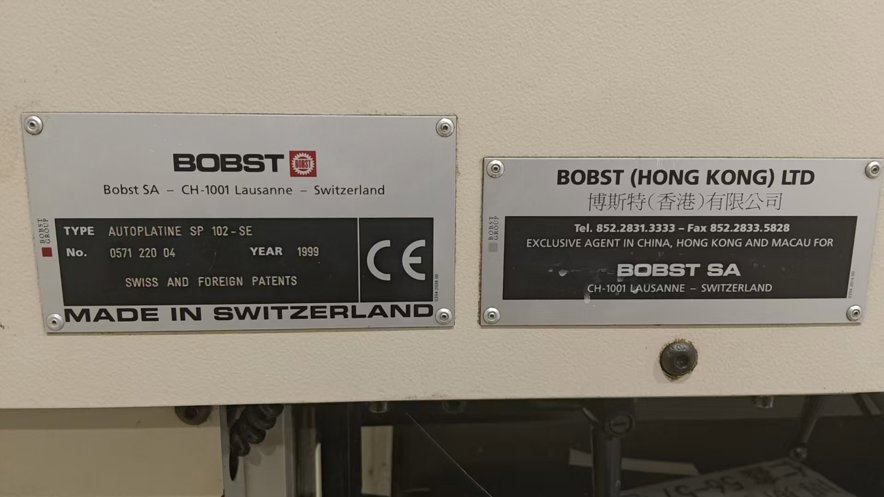 Die cutting Bobst SP 102-SE