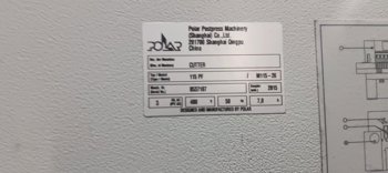 Polar 115PF Post Press, 2015, Guang Zhou Shi, China