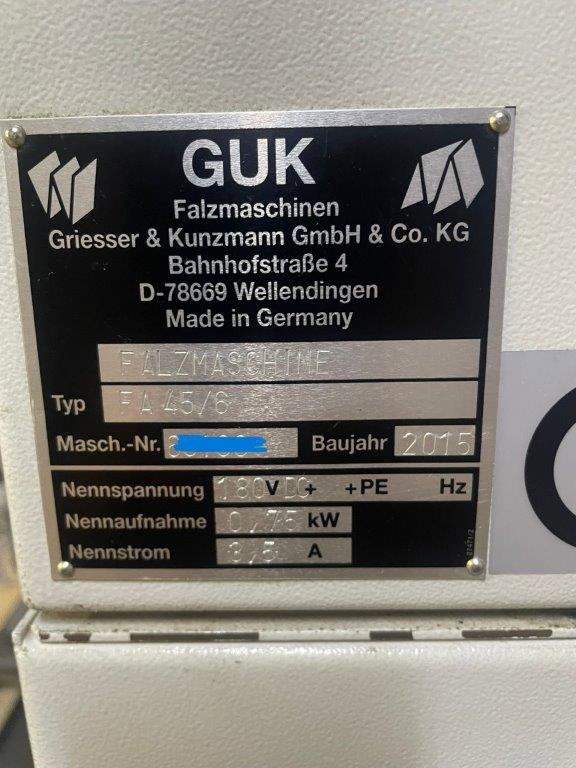 Folding Machine Grieser & Kunzmann GUK FA 45-6-6-FL2