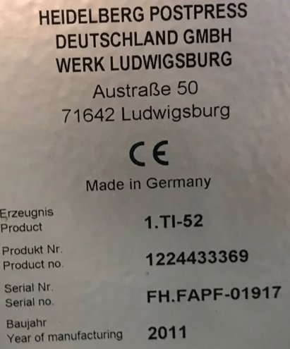 Folding Machine Heidelberg  Stahlfolder Ti 52-4-4-Fi