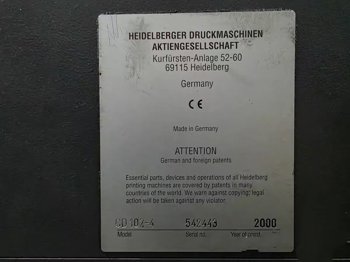 Sheet Fed / Offset Heidelberg CD 102-4