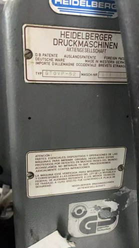 Sheet Fed / Offset Heidelberg GTO VP 52