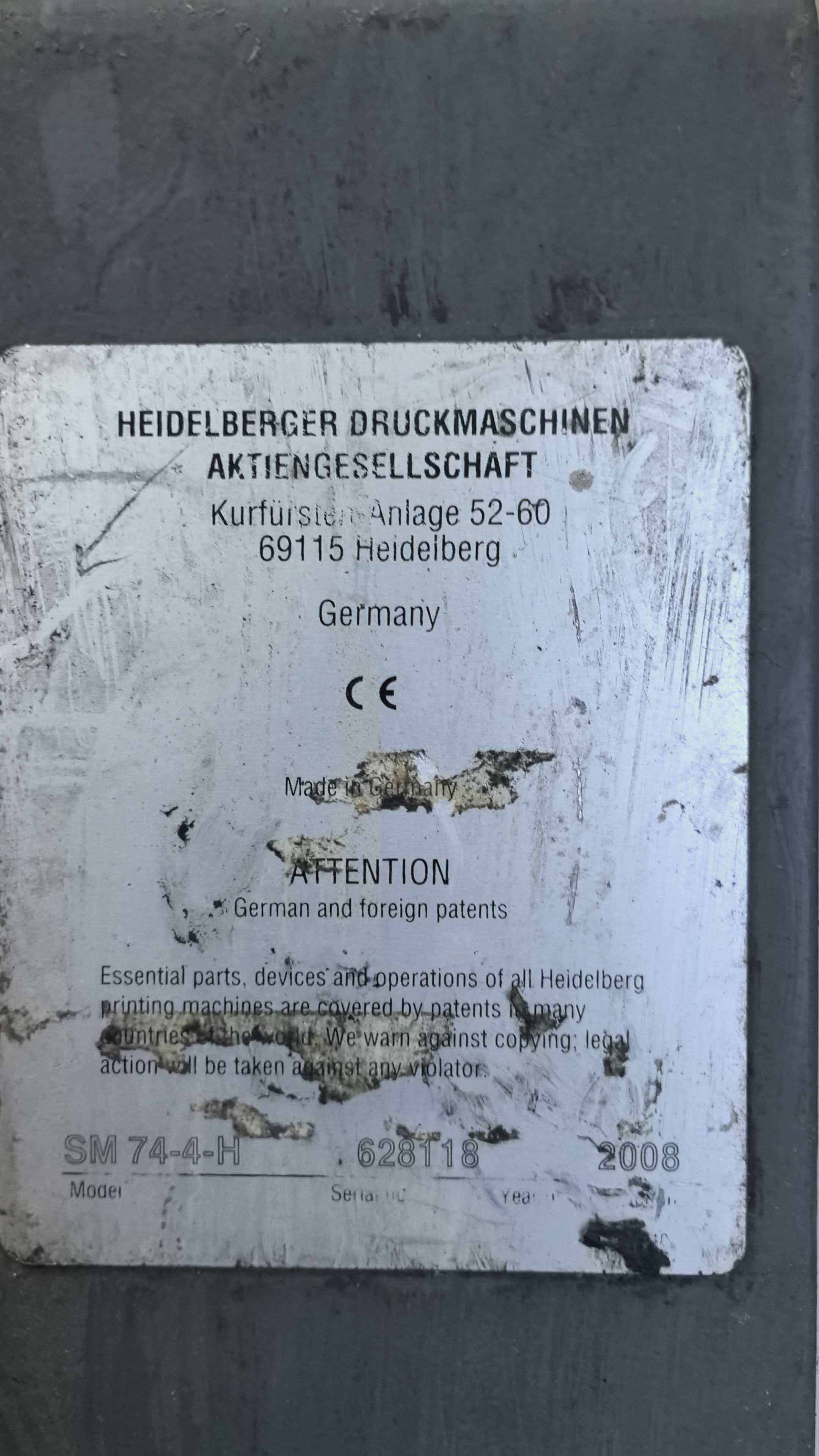 Sheet Fed / Offset Heidelberg Speedmaster SM 74-4 H