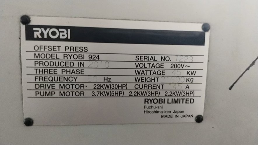 Sheet Fed / Offset Ryobi 924
