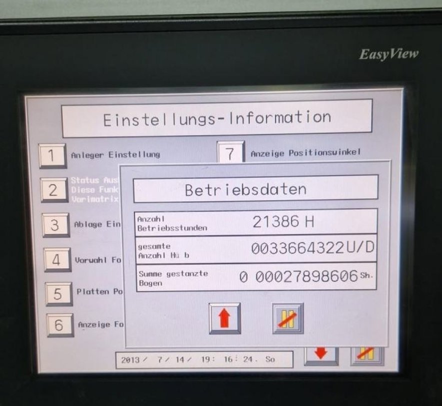 Die cutting Heidelberg Varimatrix 105 CS