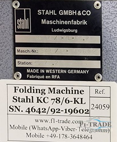 Folding Machine Stahl KC 78/6-KL